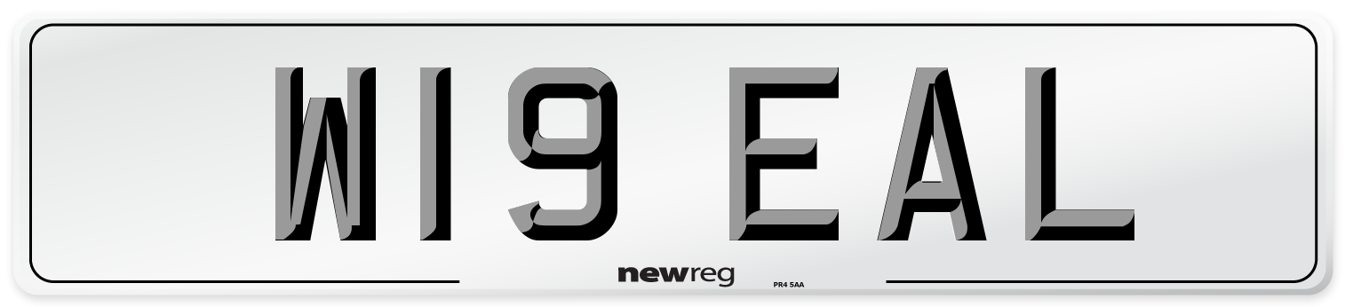 W19 EAL Number Plate from New Reg